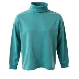 LL Bean Women’s Long Sleeve blue Turtle Neck Top Size L #1698